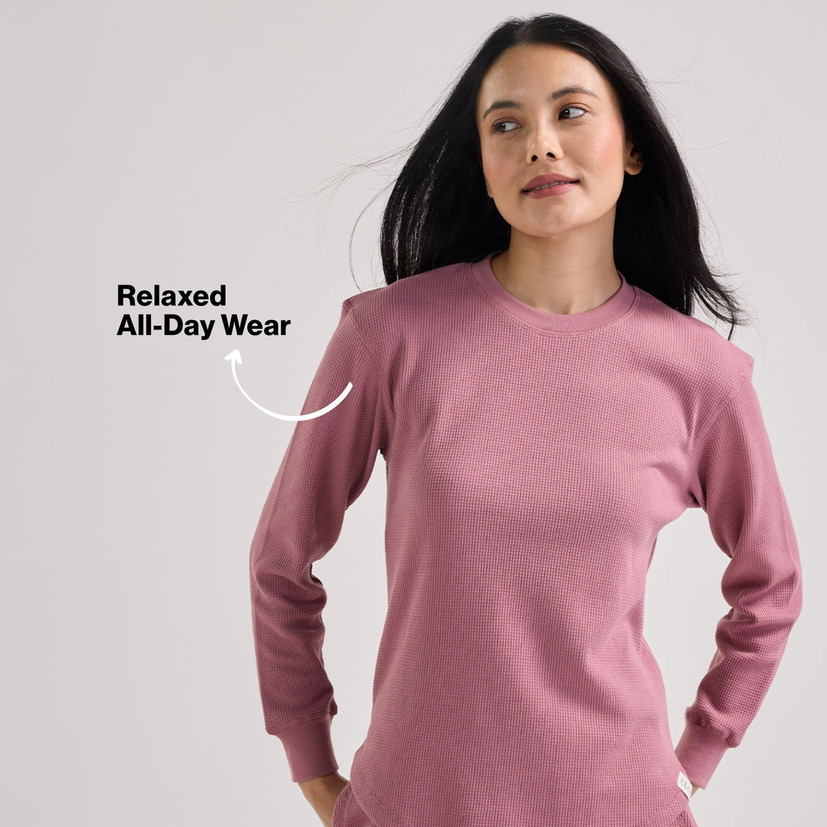 Nykd By Nykaa Waffle Pajama Set of 2 with Long Sleeved Flattering Hem Lounge Top Nys966 Light Pink