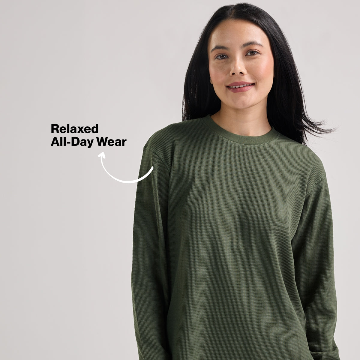 Nykd By Nykaa Waffle Pajama Set of 2 with Long Sleeved Flattering Hem Lounge Top Nys966 Olive