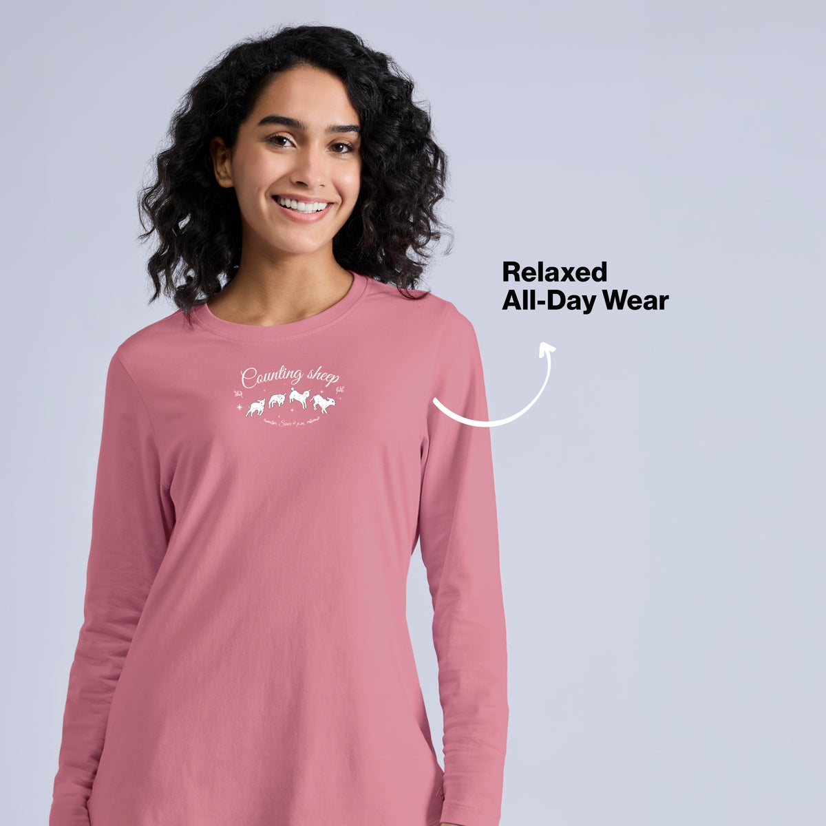 Nykd by Nykaa Set of 2 100% Cotton Flannel Pyjama With Full Sleeve Graphic Tee Nys969 Grey & Pink