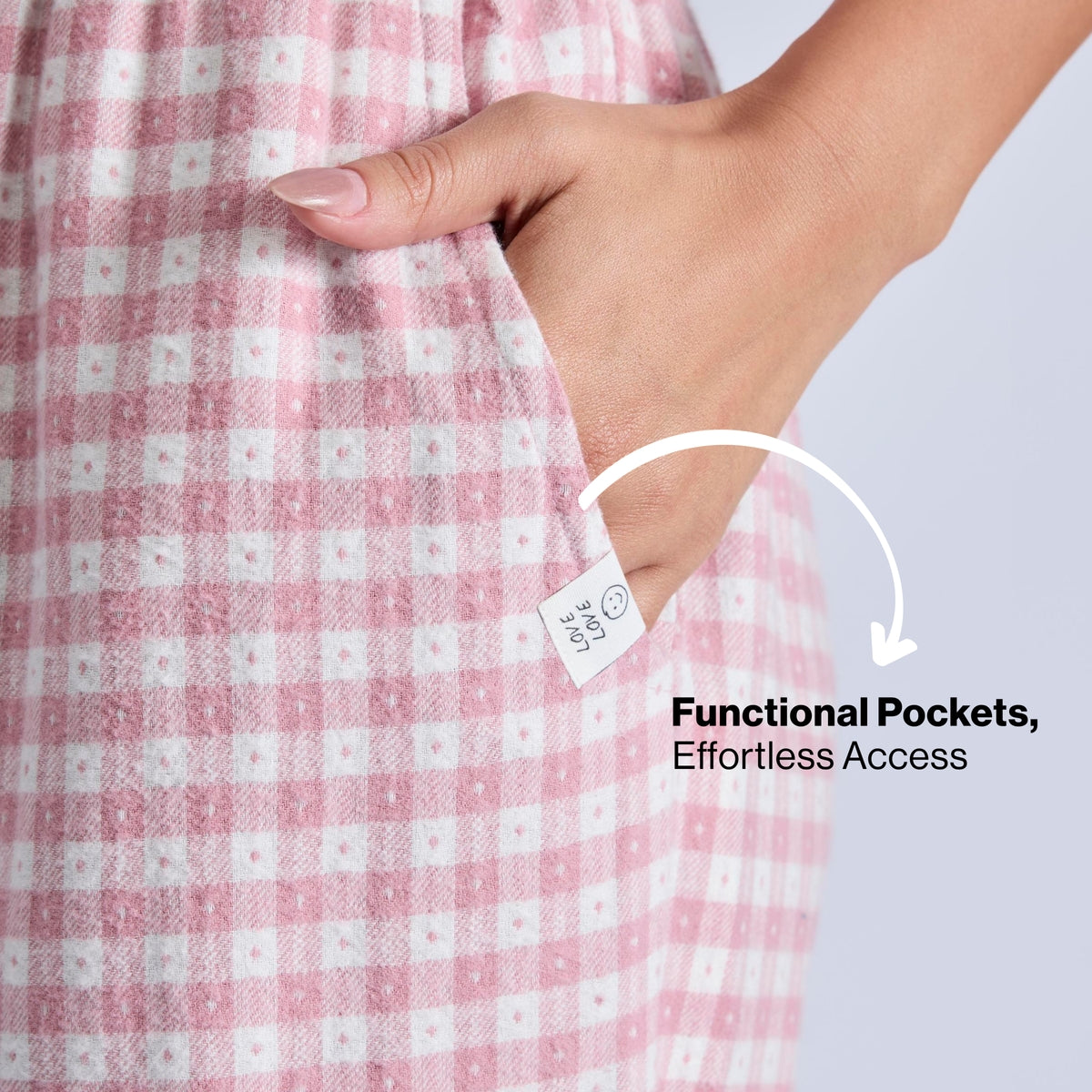 Nykd by Nykaa Set of 2 100% Cotton Flannel Pyjama With Full Sleeve Graphic Tee Nys969 Pink & White