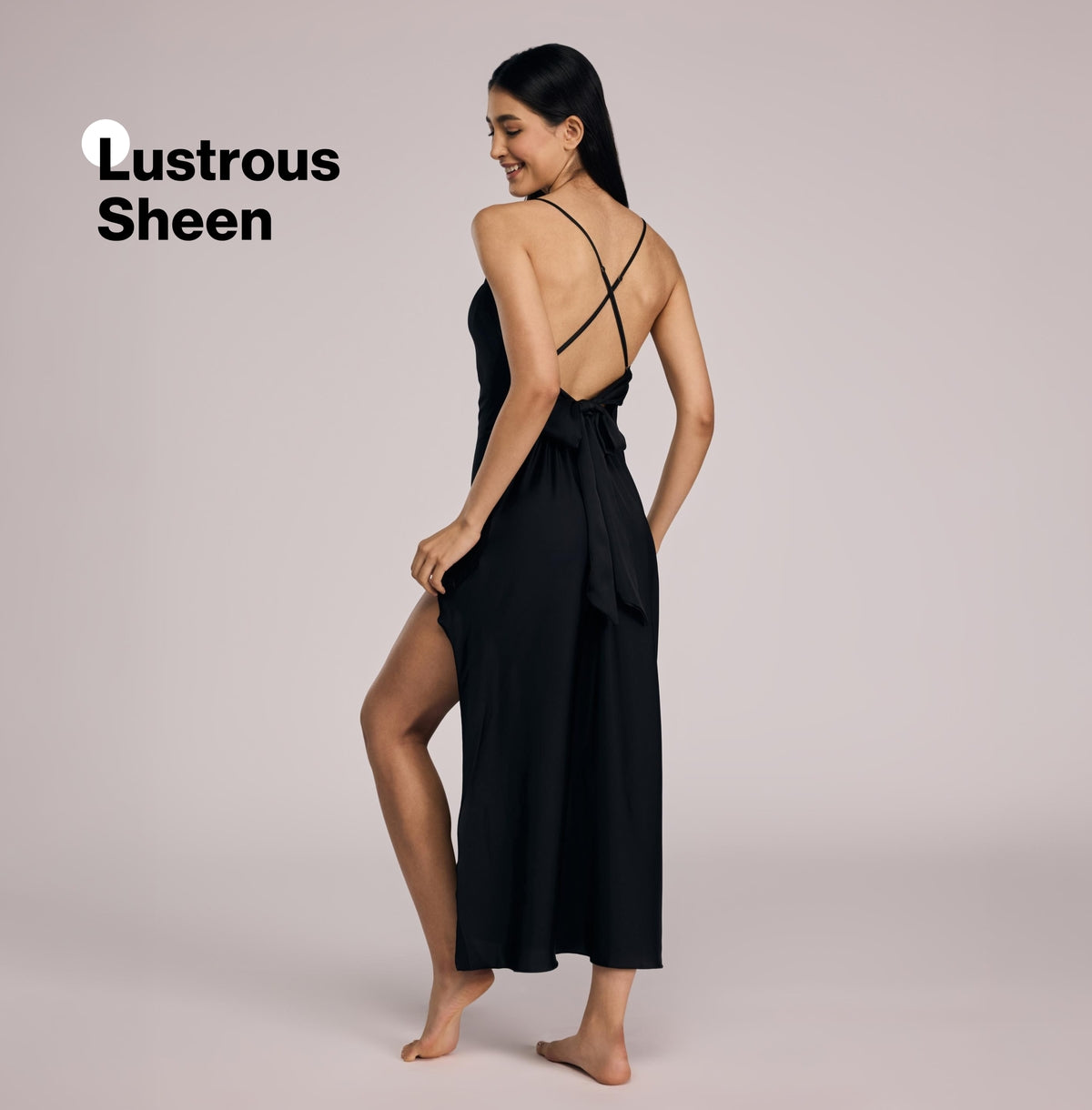 Nykd By Nykaa Luxe Satin Slip Dress With Cowled Neck-Bridal Edit-NYS972 Black