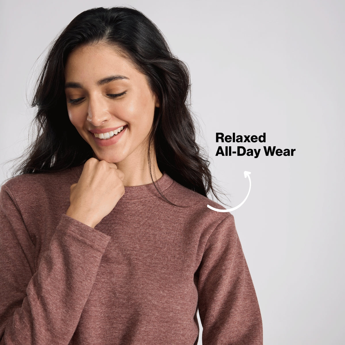Nykd By Nykaa Fuzzy-soft Full Sleeve Warm Rib Textured Top With Flattering Hem Nys976 Brown
