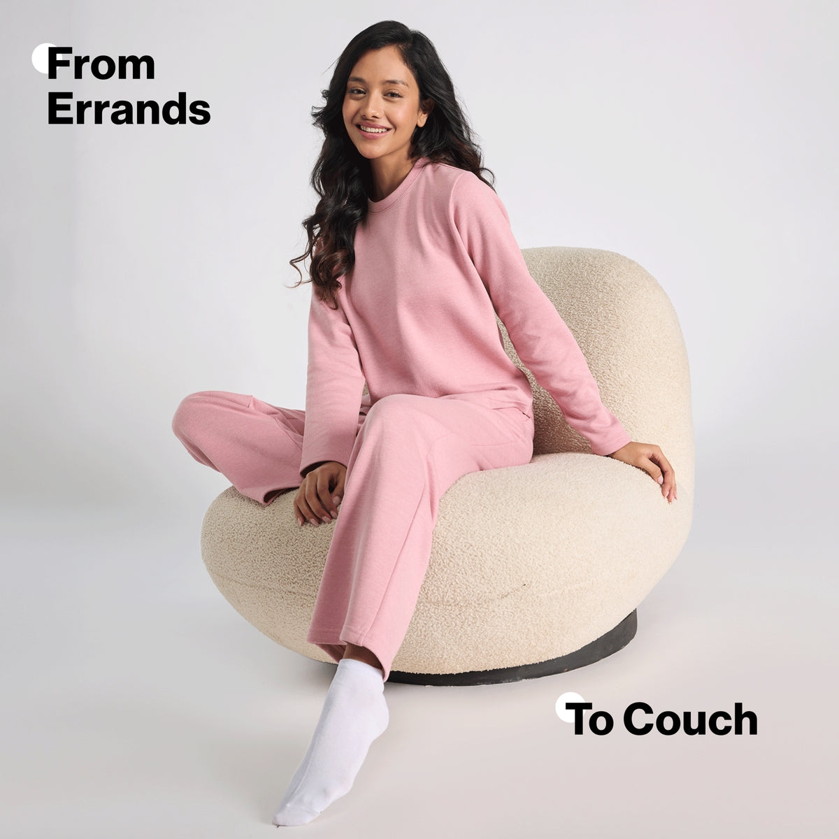 Nykd By Nykaa Fuzzy-soft Full Sleeve Warm Rib Textured Top With Flattering Hem Nys976 Pink