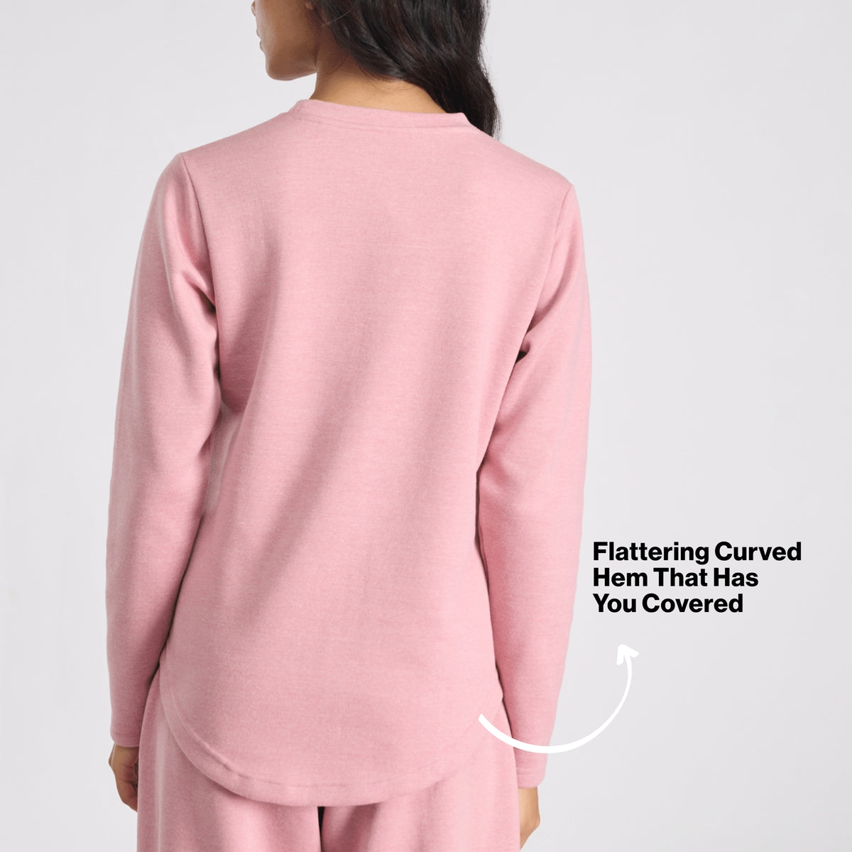 Nykd By Nykaa Fuzzy-soft Full Sleeve Warm Rib Textured Top With Flattering Hem Nys976 Pink
