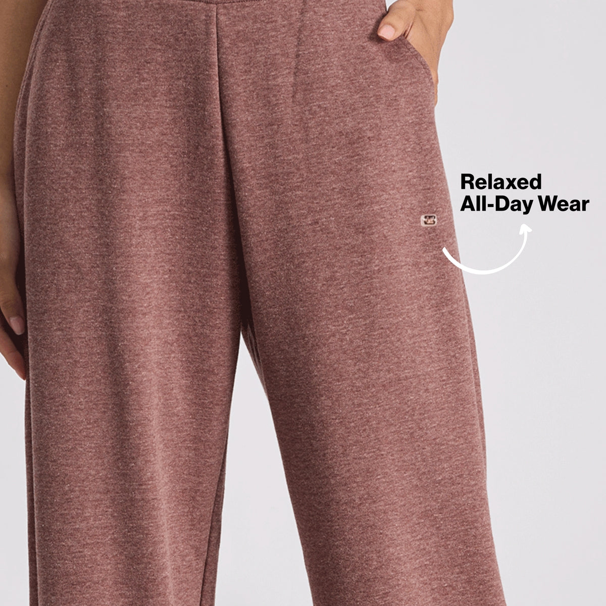 Nykd By Nykaa Fuzzy-soft Wide Leg Warm Rib Textured Pants With Pockets & Adjustable Waistband Nys977 Brown