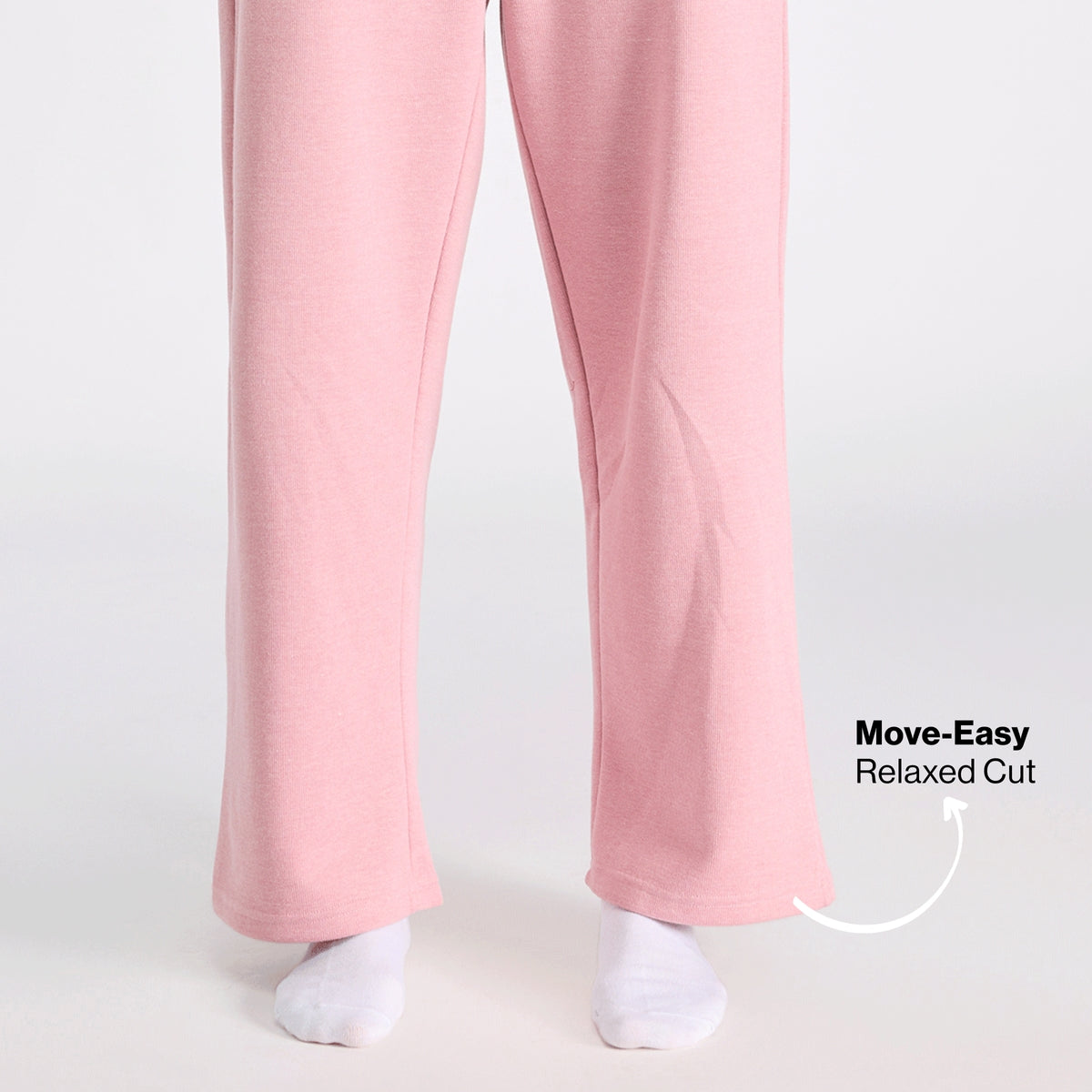 Nykd By Nykaa Fuzzy-soft Wide Leg Warm Rib Textured Pants With Pockets & Adjustable Waistband Nys977 Pink