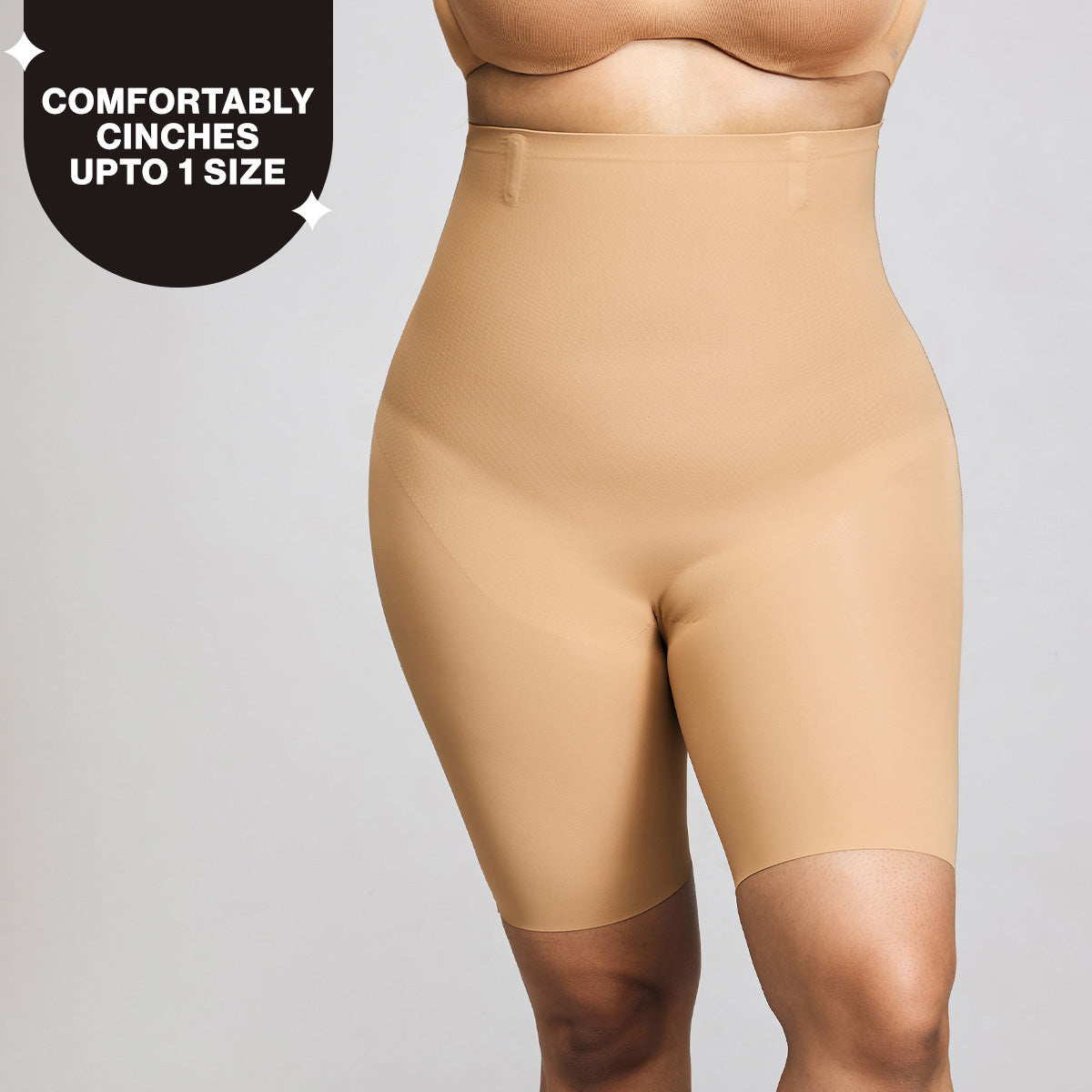 Nykd By Nykaa InvisiBlend™ Seamless High Waist Tummy & Thigh Shapewear-NYSH31-Brown
