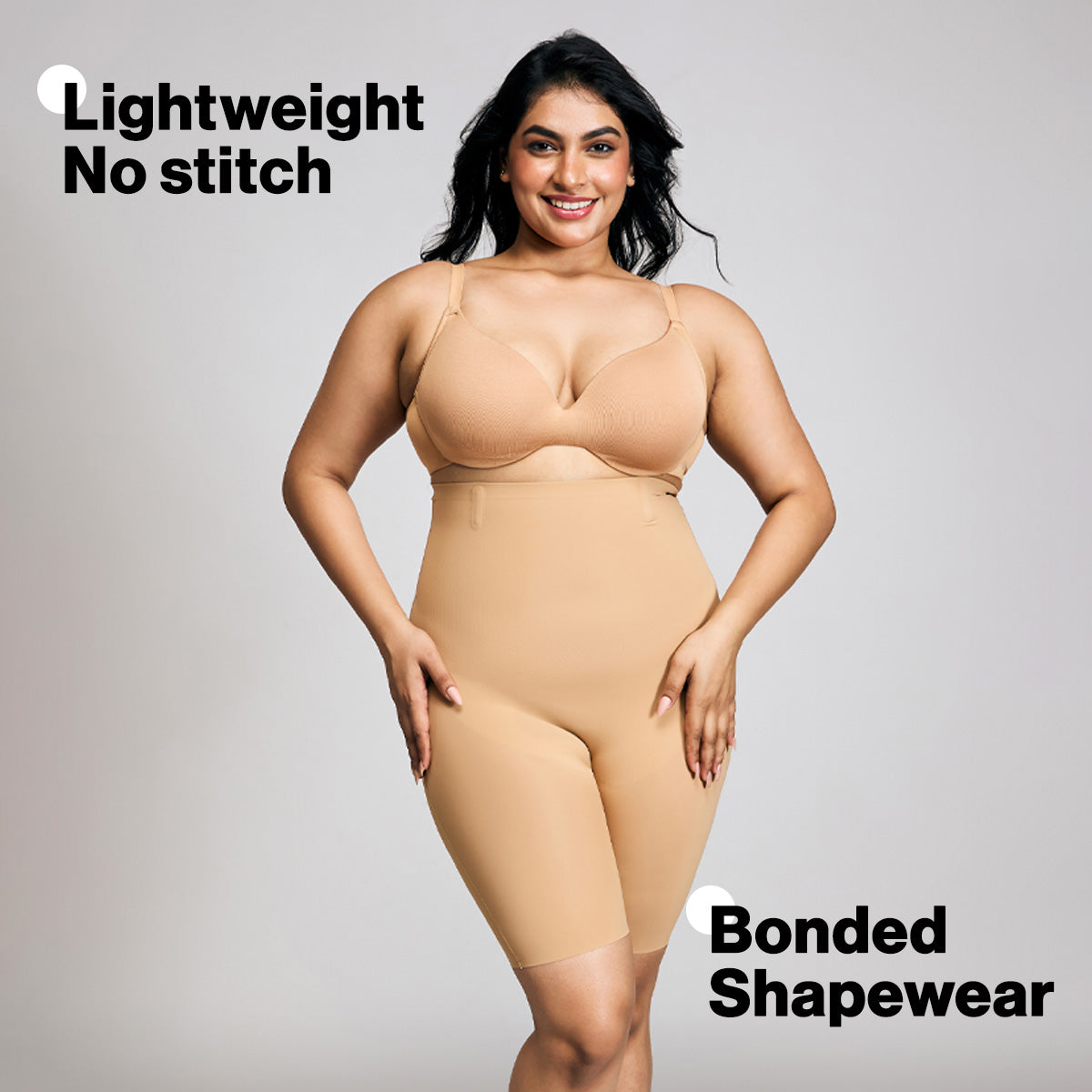 Nykd By Nykaa InvisiBlend™ Seamless High Waist Tummy & Thigh Shapewear-NYSH31-Brown