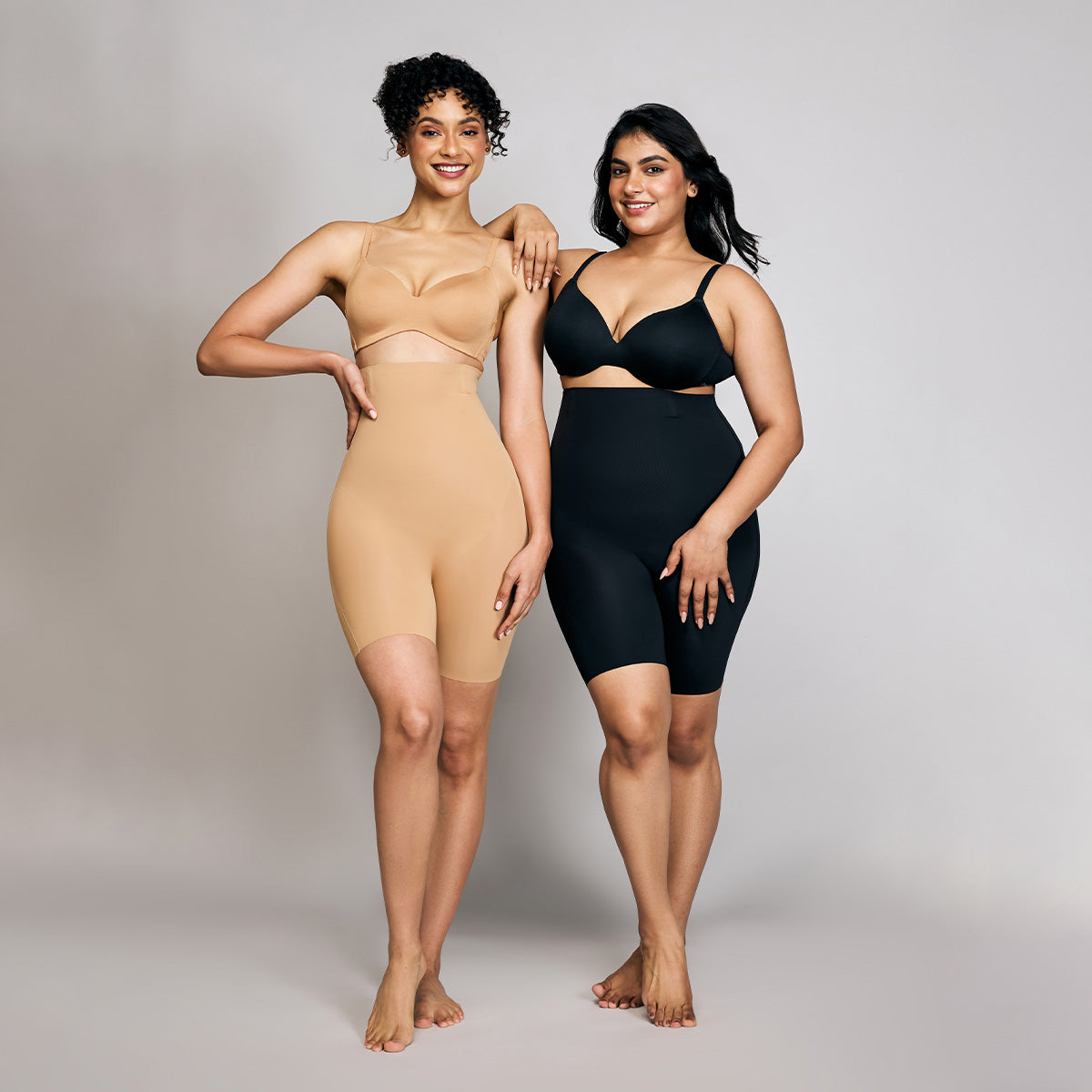 Nykd By Nykaa InvisiBlend™ Seamless High Waist Tummy & Thigh Shapewear-NYSH31-Brown
