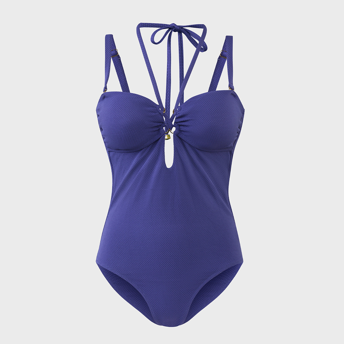 Chic Tie-Up Detail Swimsuit with stylish cut-out NYSW14 Purple