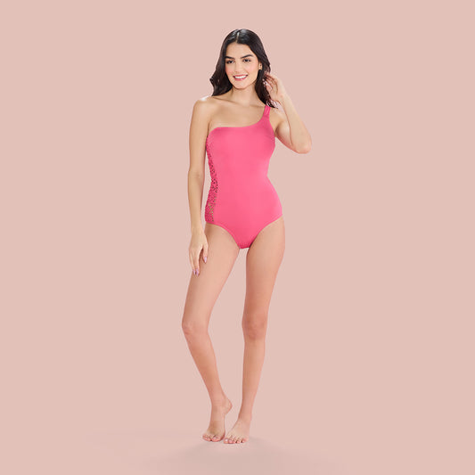 Nykd by Nykaa Chic One-Shoulder Swimwear NYSW15 Pink