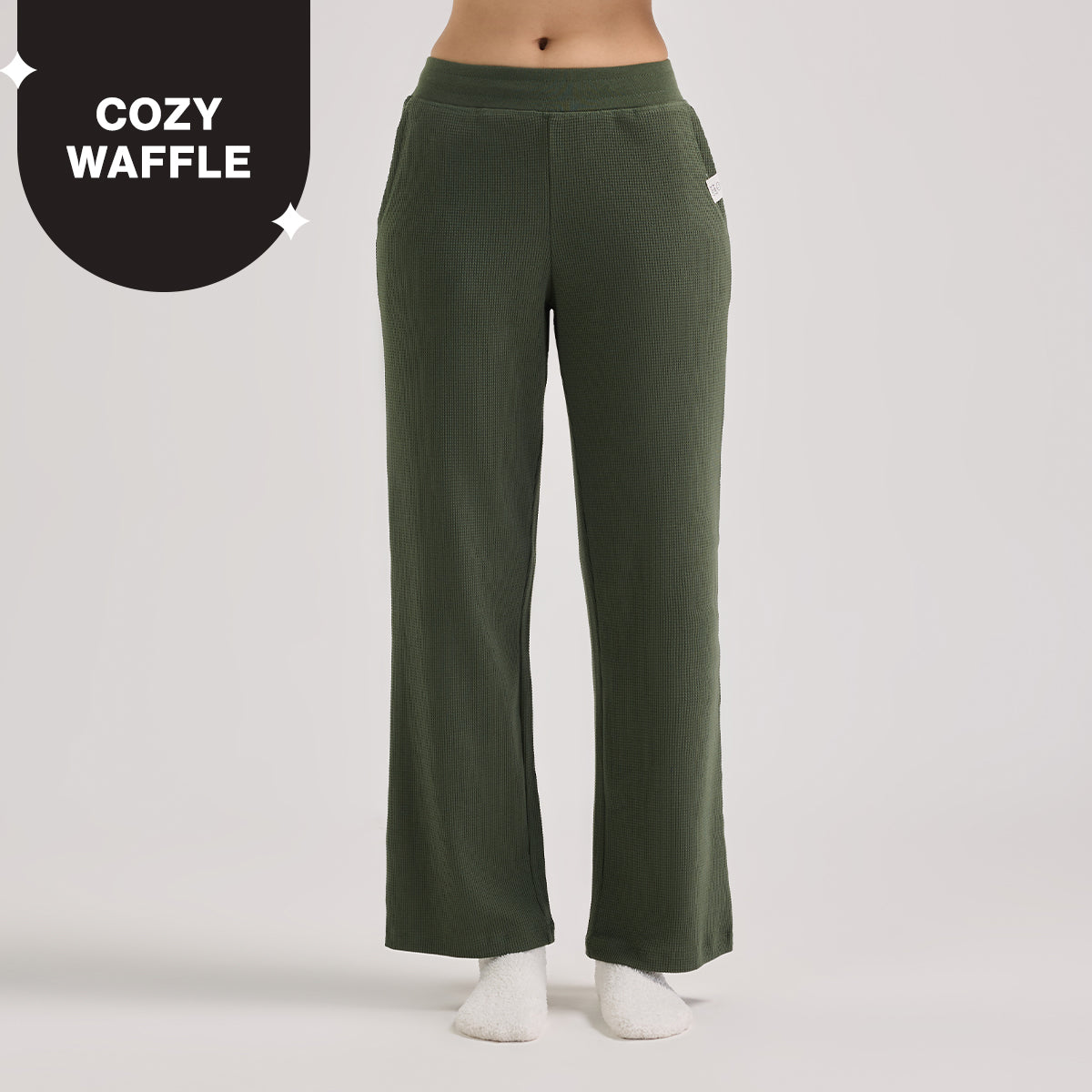 Nykd By Nykaa Women’S Waffle Ease Lounge Pyjamas-Relaxed Fit Nightwear NYS501-Olive