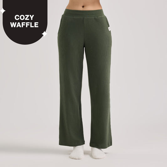 Nykd By Nykaa Women’S Waffle Ease Lounge Pyjamas-Relaxed Fit Nightwear NYS501-Olive