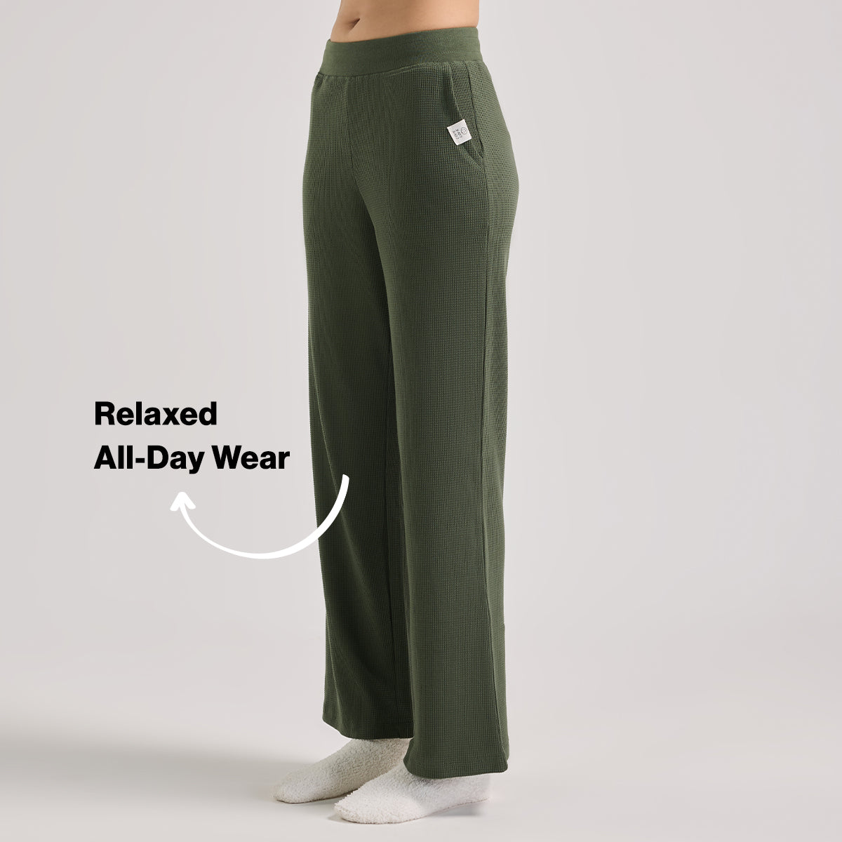 Nykd By Nykaa Women’S Waffle Ease Lounge Pyjamas-Relaxed Fit Nightwear NYS501-Olive