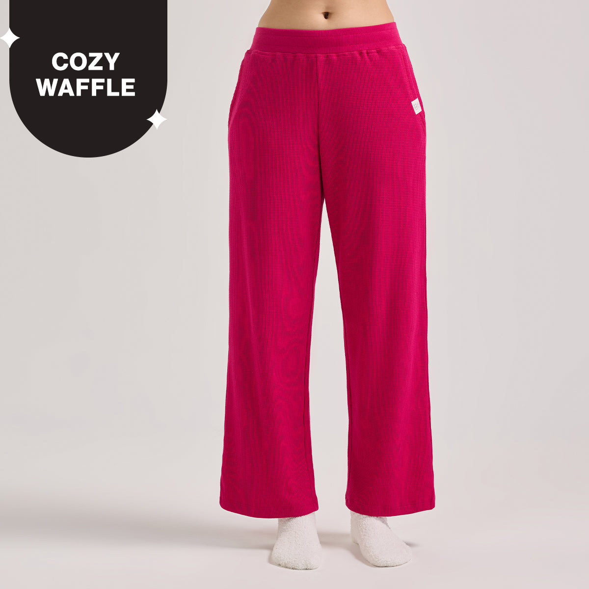 Waffle Lounge Pajamas in Flattering Fit-NYS501-Pink