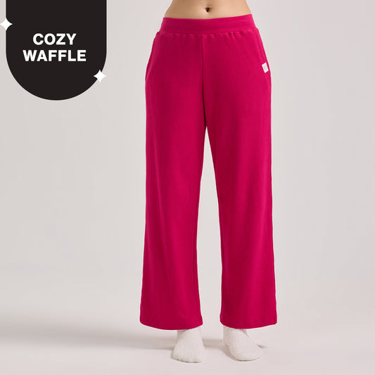 Waffle Lounge Pajamas in Flattering Fit-NYS501-Pink