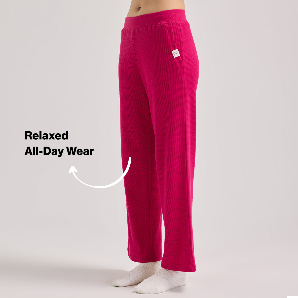 Waffle Lounge Pajamas in Flattering Fit-NYS501-Pink