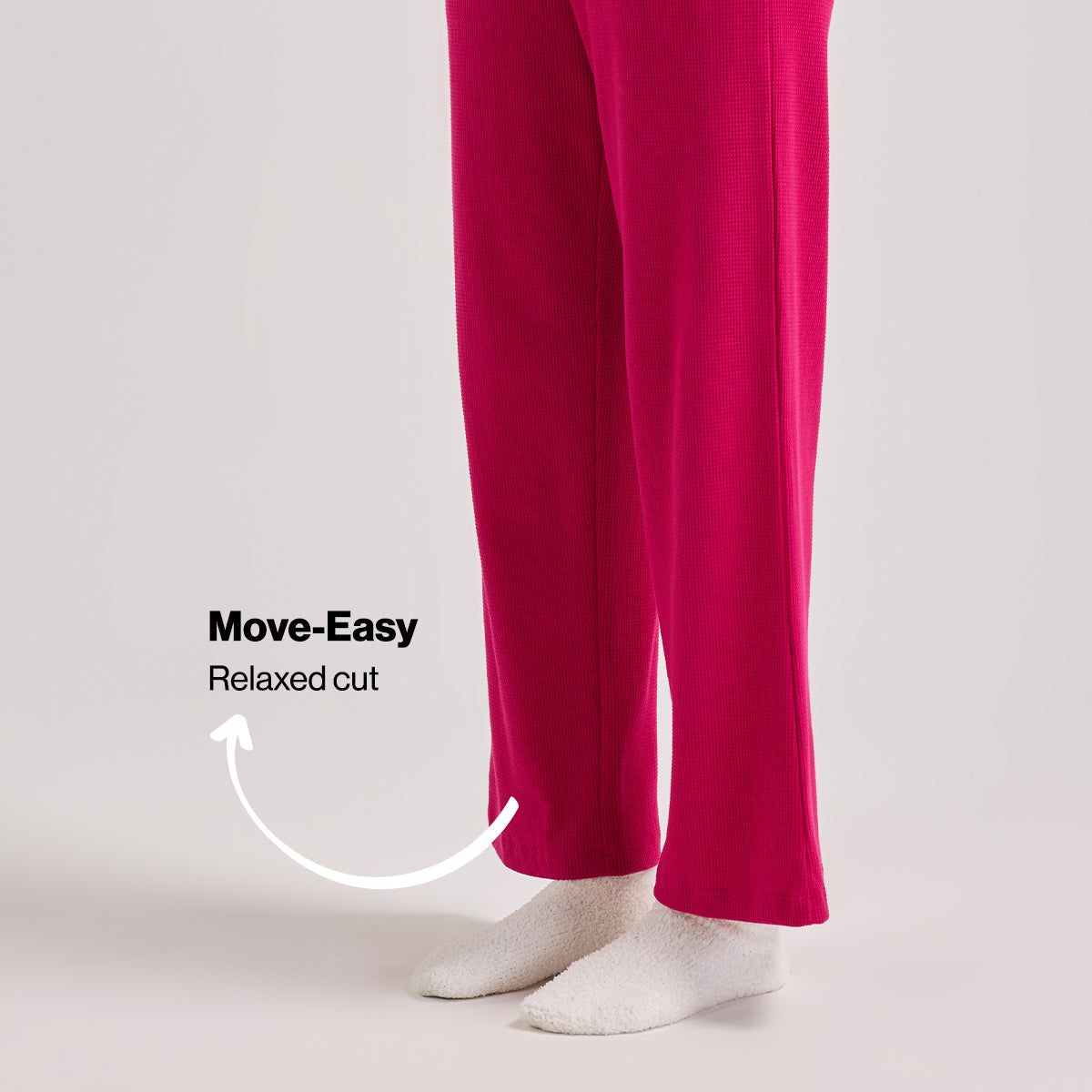 Waffle Lounge Pajamas in Flattering Fit-NYS501-Pink