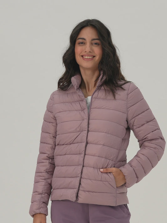 Ultra Light Weight Puffer Jacket with Inbuilt Bag (Set of 2)-NYAT405-Blush