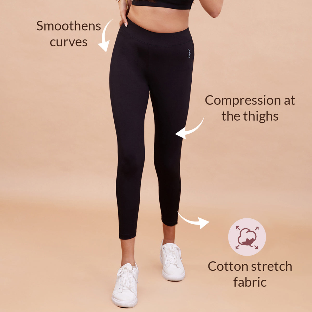 Buy Fablab Women's Tailored Fit Cotton Leggings (ALL-3-BNbBe_Black, Navy  Blue, Beige_Free Size) at Amazon.in