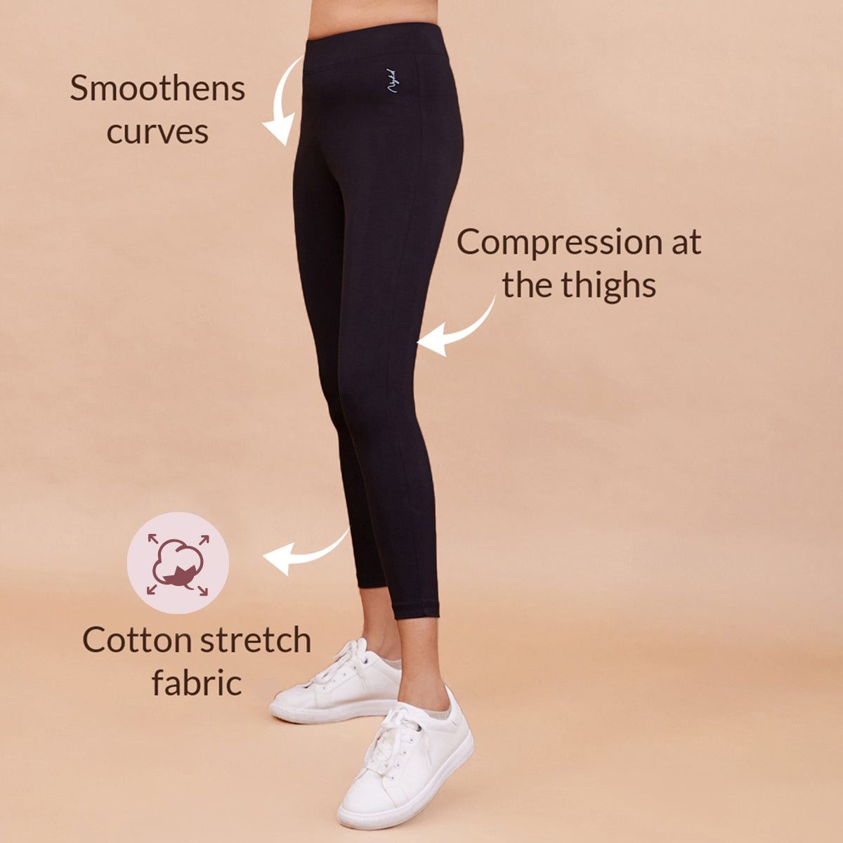 Conte Cotton Tight-fitting Women's Leggings from jersey fabric 