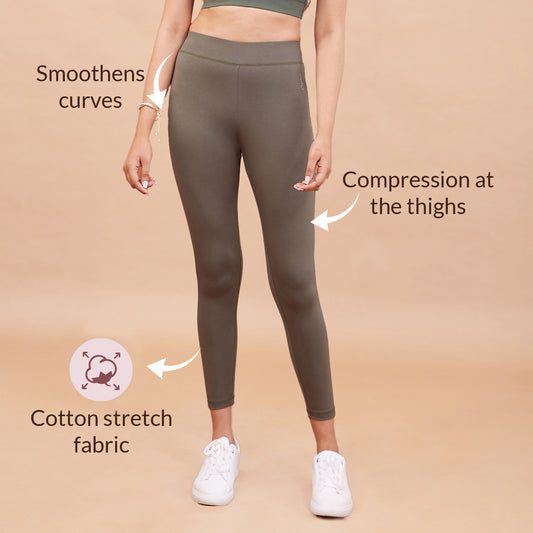 Women's Cotton Lycra Tawny Brown Full length legging