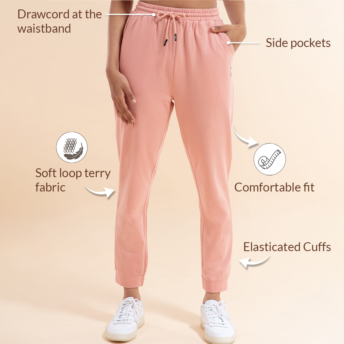 Nykd All Day Classic Utility Jogger-NYAT221 Mellow rose