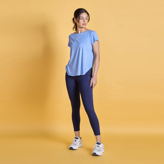 Super Comfy Longine tee with Flattering Coverage-NYAT272-Blue Melange