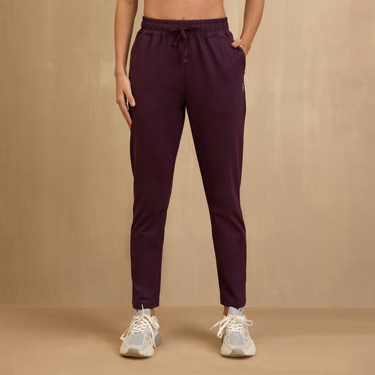 All Day Cotton Comfort Pant with Zip Pockets-NYAT502-Grape