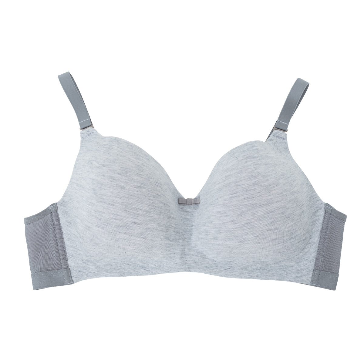 Breathe Cotton Padded wireless T-shirt bra 3/4th coverage - Grey NYB002