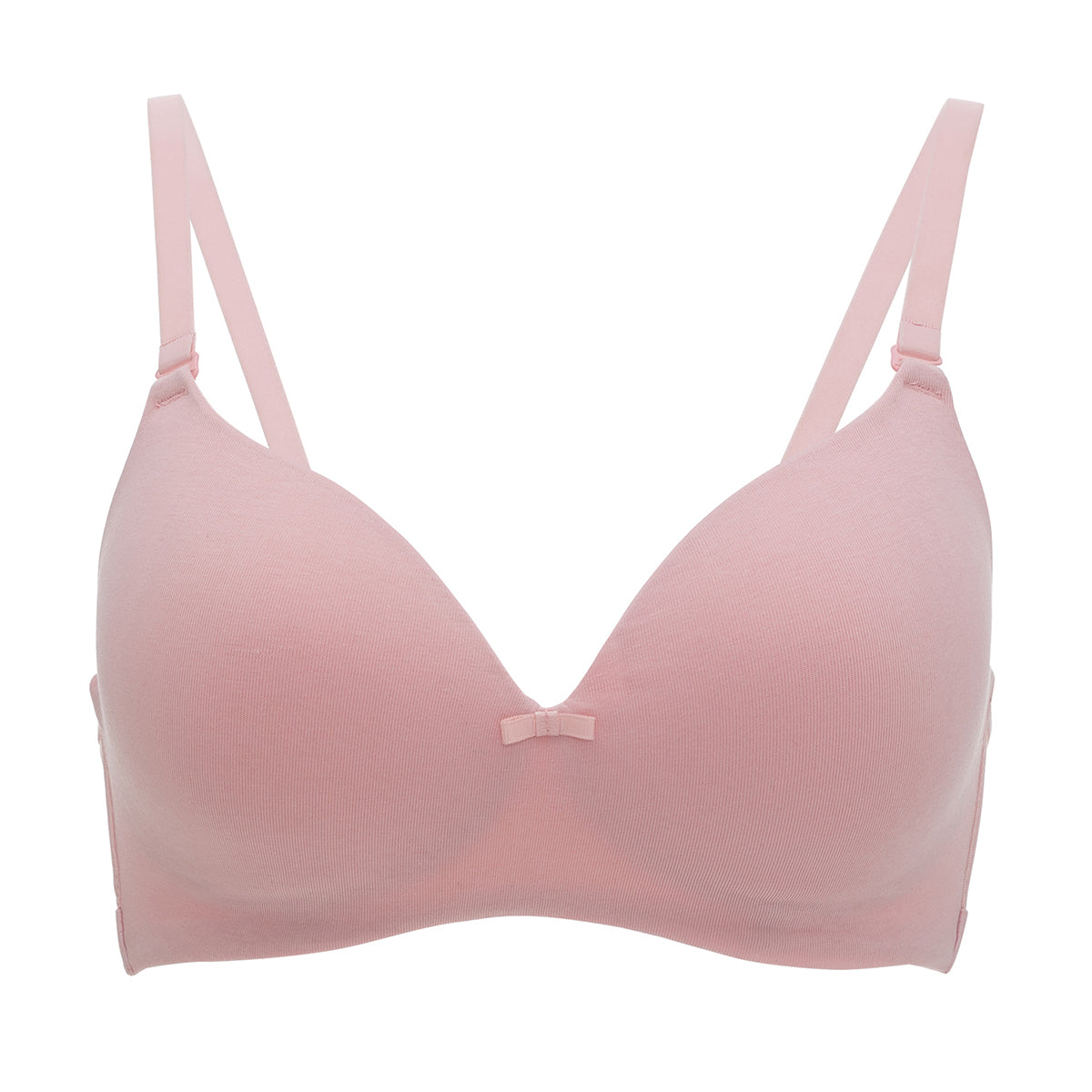 Drop-Dead Soft Lycra Deep Neck Lightly Padded 3/4 Coverage Non- Wire Bra in  Light Pink