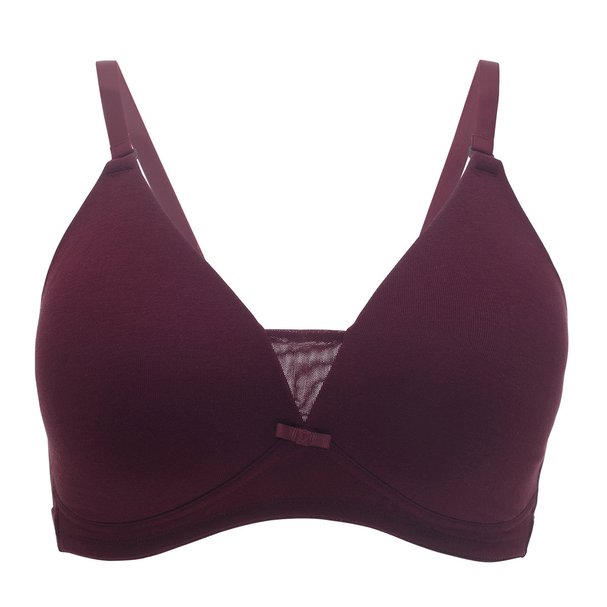 Buy Nykd by Nykaa Breathe Cotton Padded Wireless T-Shirt Bra 3/4th Coverage  - Maroon NYB002 online