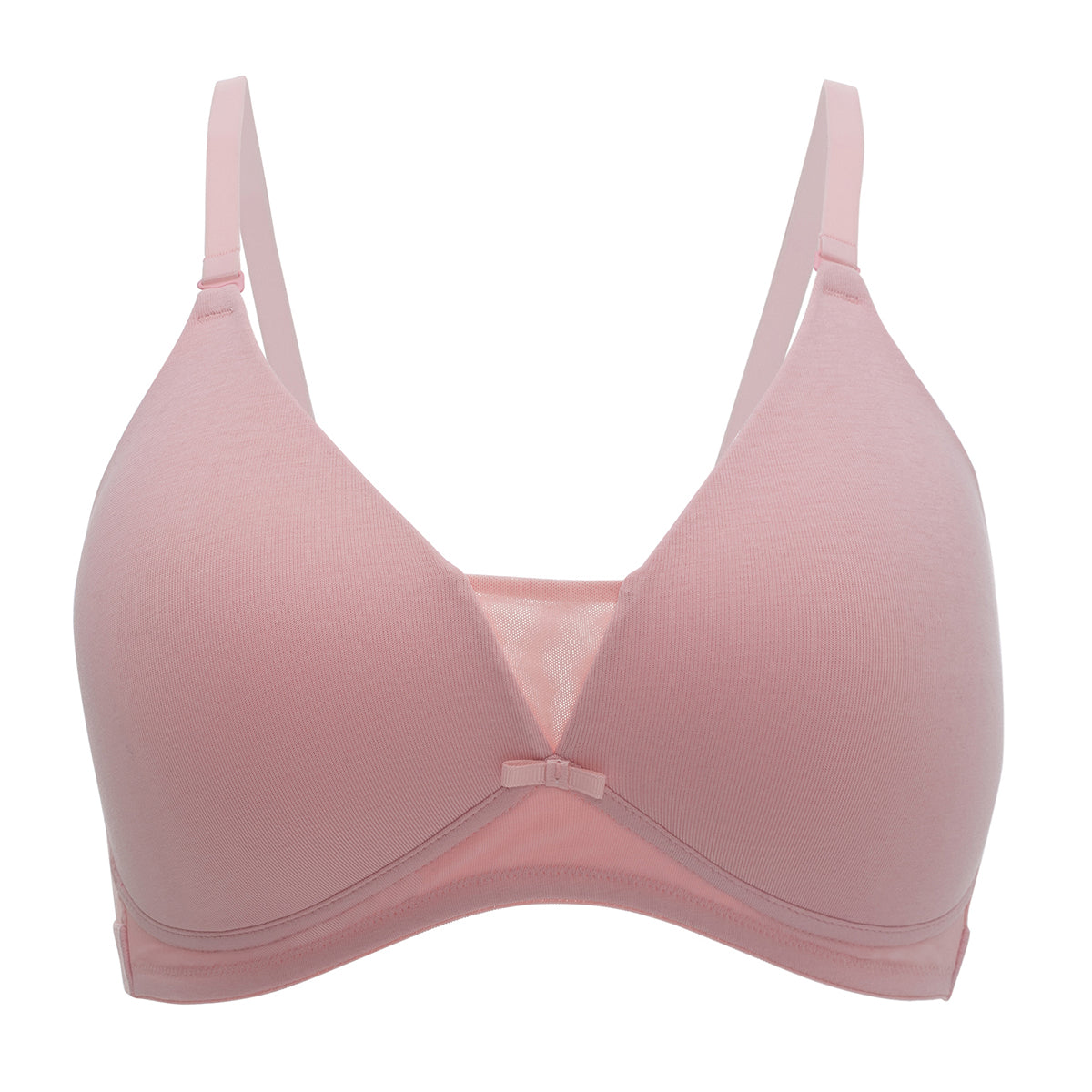 Buy Breathe Cotton Padded Wireless Triangle T-Shirt Bra 3/4th Coverage -  Pink NYB003 online