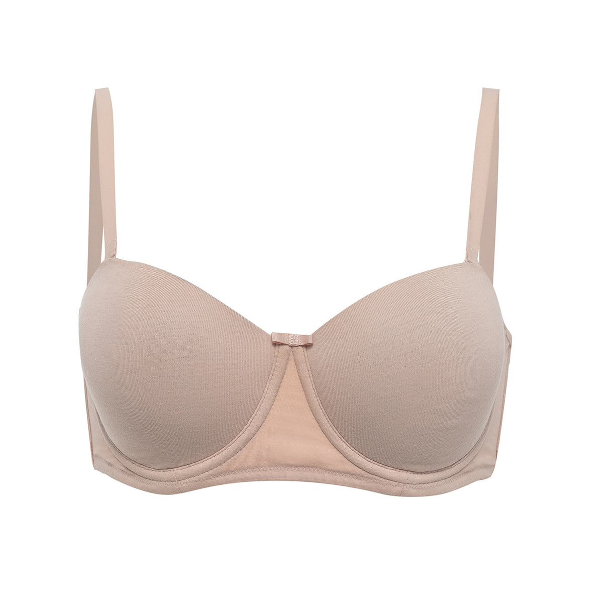 Breathe Cotton Padded wired Strapless bra Medium coverage - Nude NYB004
