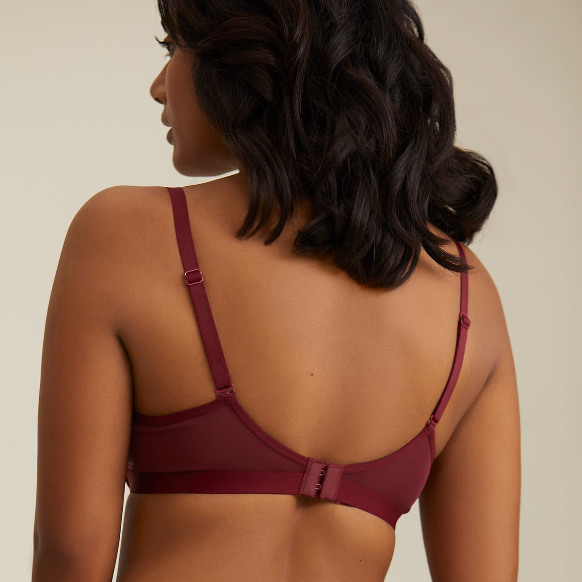 Breathe Cotton Padded wired Push up level-2 bra Demi coverage - Maroon NYB005