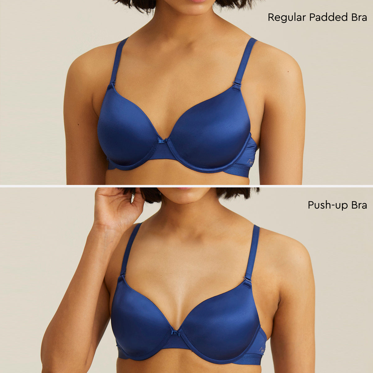 Breathe Cotton Padded wired Push up level-2 bra Demi coverage - Pink N –  Nykd by Nykaa