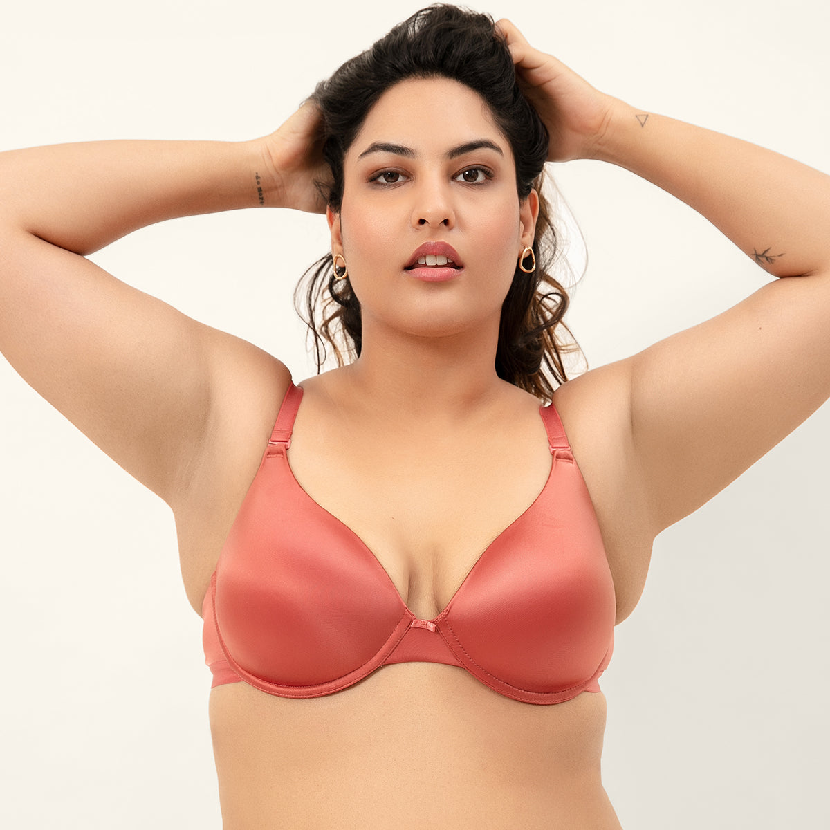 Breathe Shine Padded wired T-shirt Bra 3/4th coverage - Copper NYB008