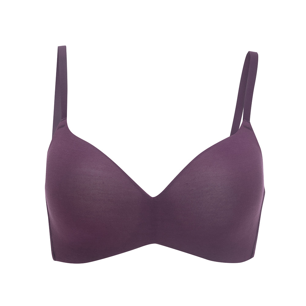 Modal Akin to Skin Padded Wireless T-Shirt Bra 3/4th Coverage - Purple –  Nykd by Nykaa