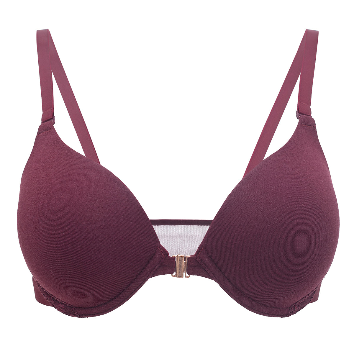 Lace Padded wired Push up front open bra Demi coverage - Maroon NYB019 –  Nykd by Nykaa