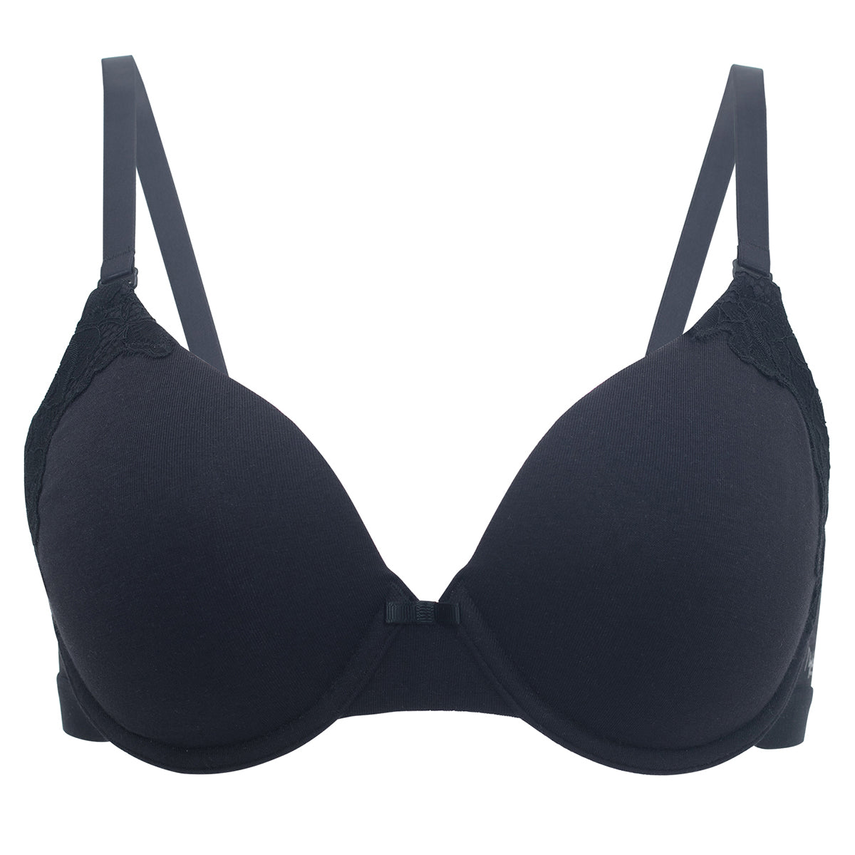Breathe Lace Padded wired T-shirt bra 3/4th coverage -Black NYB020