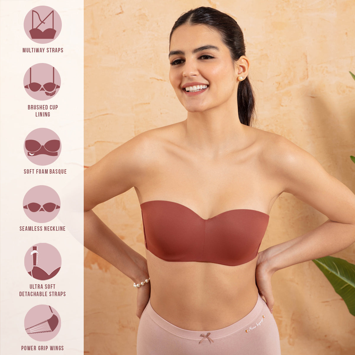 The Ultimate Strapless Bra - Rust NYB027 – Nykd by Nykaa