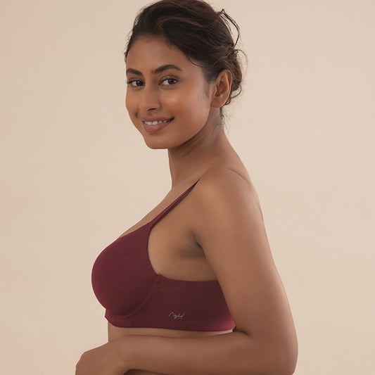 Cups of Joy Wire-free Shaping Bra-Maroon NYB094