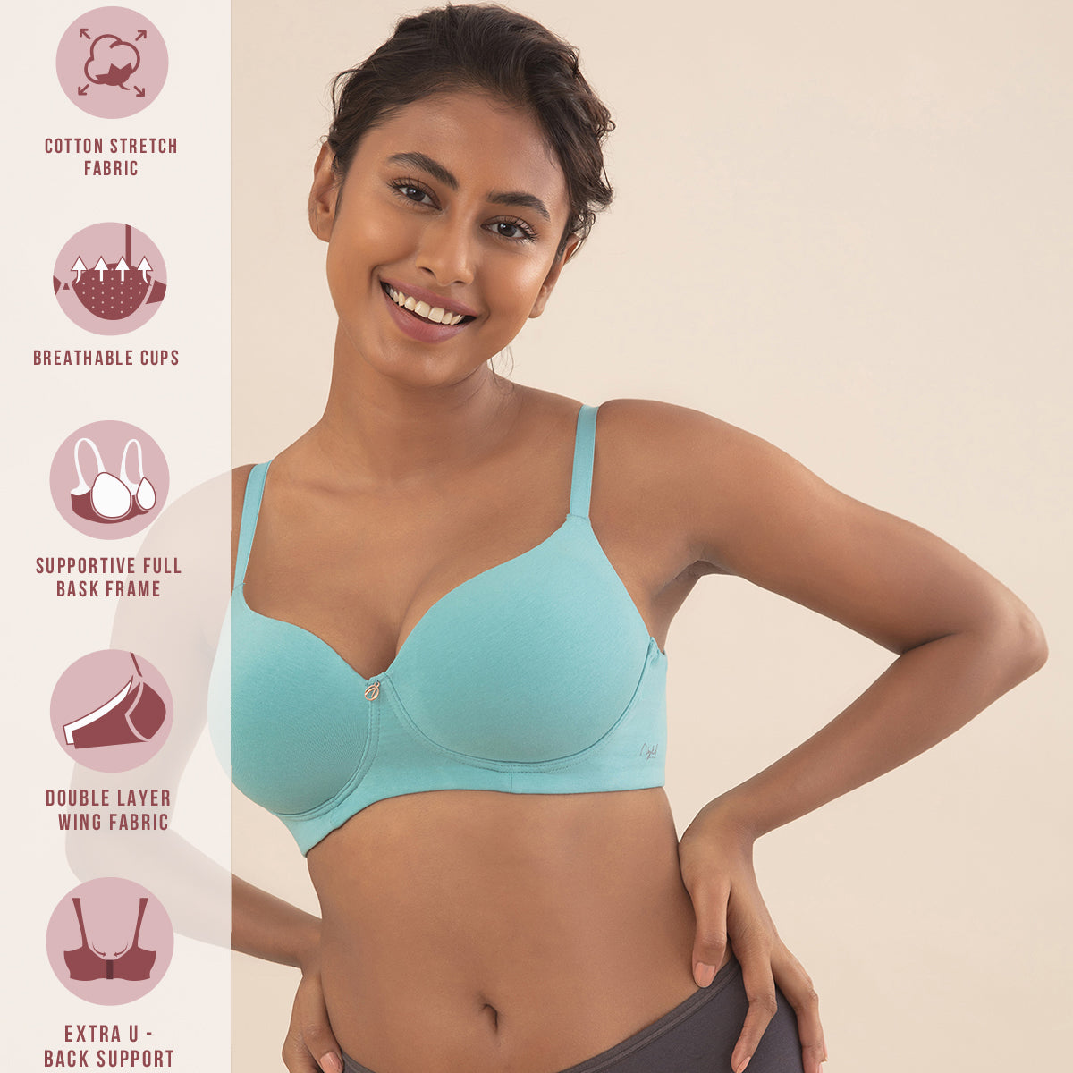 Cups of Joy Wire-free Shaping Bra - Mint NYB094