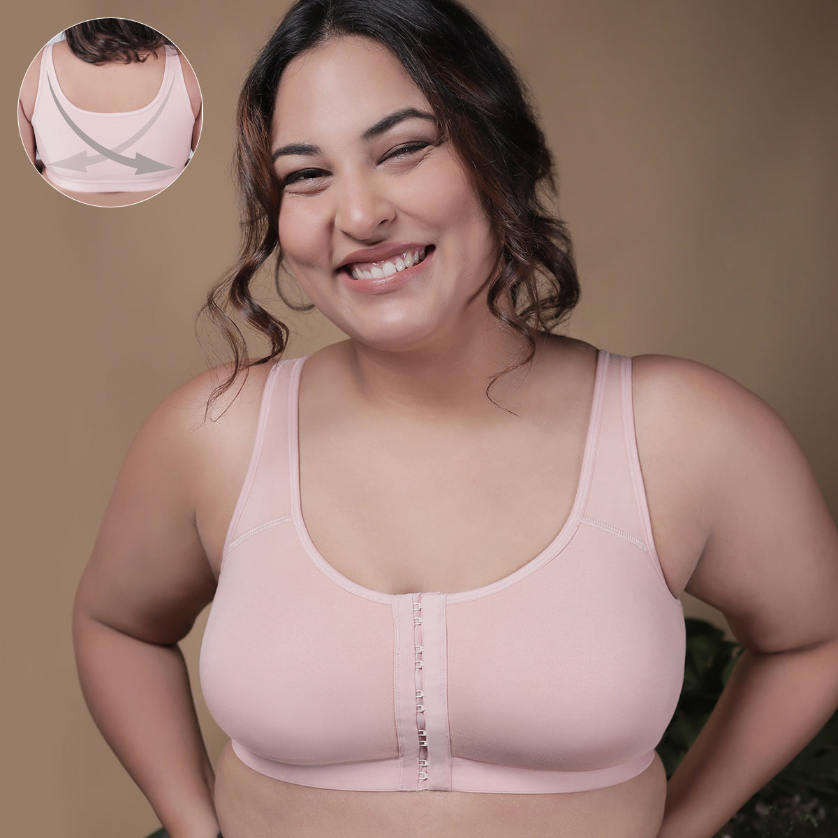 Front Open Total Support Bra - Nude NYB103