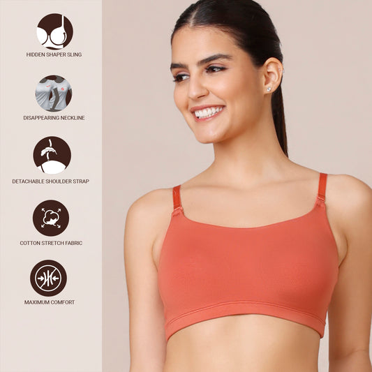 Nykd by Nykaa Trendy Square Neck Slip-On Bra With Full coverage, Wirefree,  No Visible Stitch Lines, Elastic Free