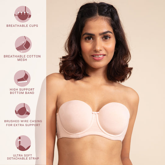 X-Frame Cotton Support Bra-Sand NYB191 – Nykd by Nykaa