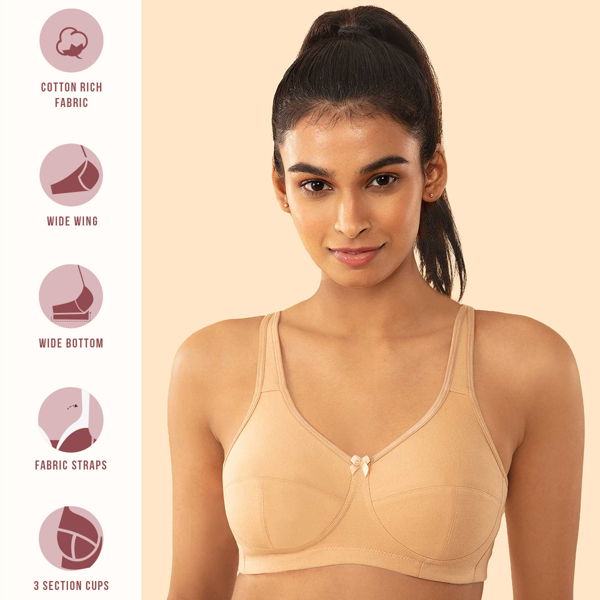 3 Section Super Support Bra-Sand NYB188
