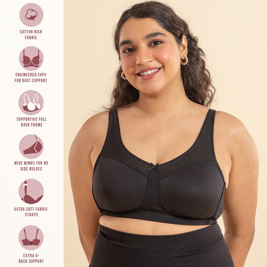 Buy Nykd by Nykaa Support T-shirt Bra - Black Nyb263 online