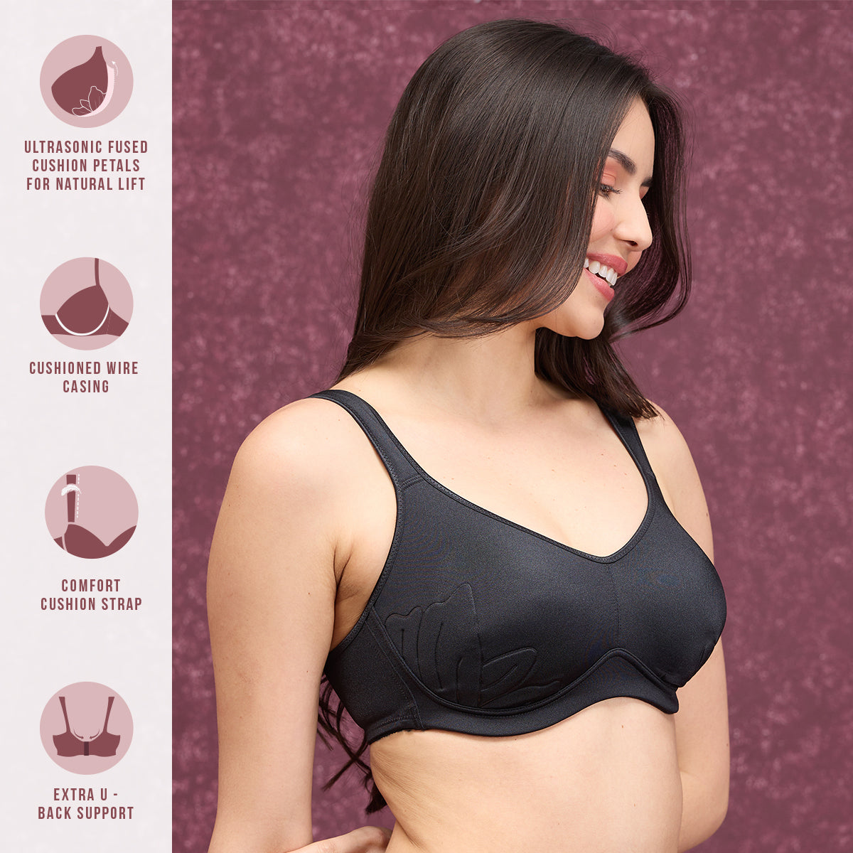 Buy Nykd by Nykaa Anti-Gravity Wired Non Padded Bra - Black NYB243 Online