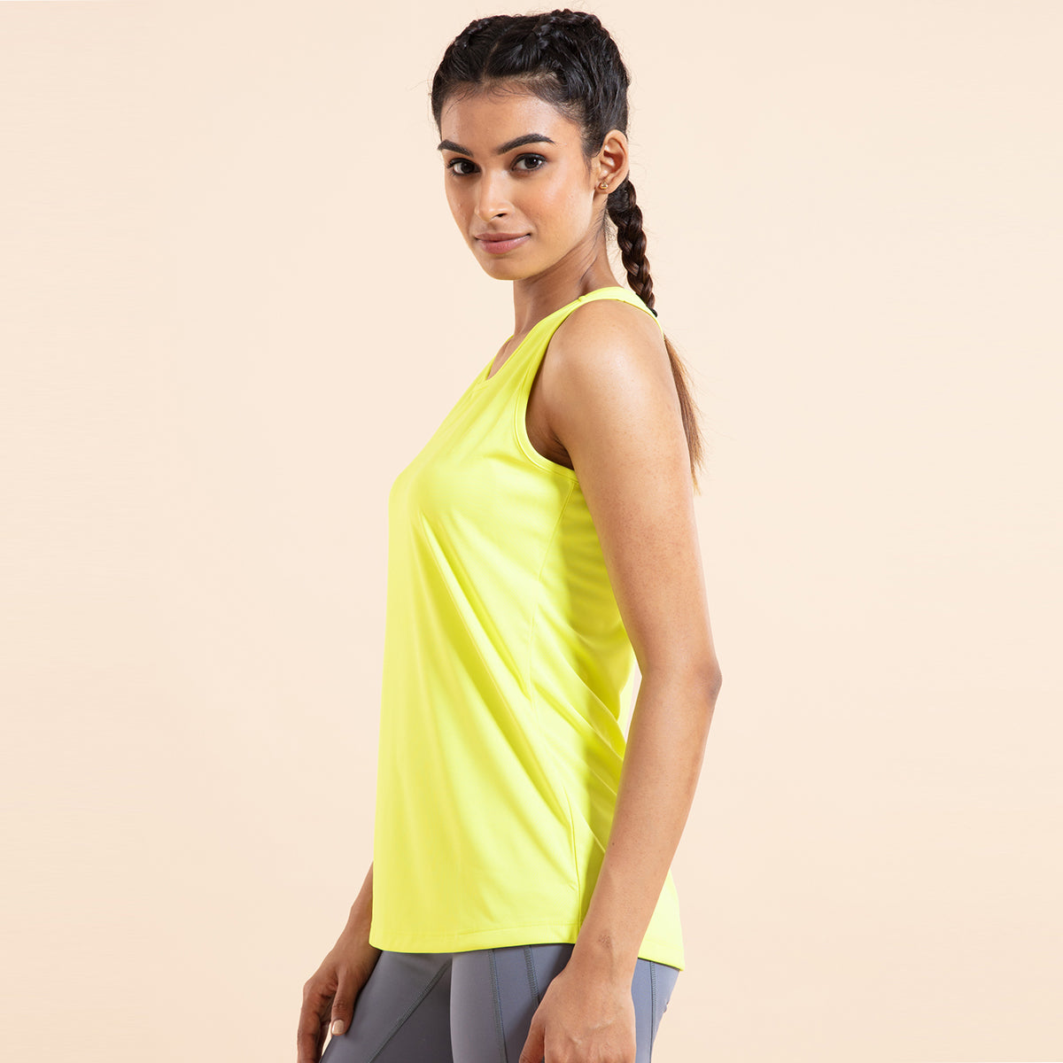 Nykd All Day Running Tank- NYK031 Lime